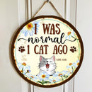 I Was Normal With Cats - Daisy Around - Personalized Cat Door Sign