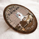 Life Is Better With Cats And Books - Vintage Newspaper Print - Personalized Cat Door Sign