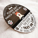 Leave Packages By The Door Text Or Call If You Need Something, Rustic Wooden Wreath, Personalized Dog Breeds Door Sign