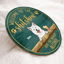 Welcome To The Shitshow Hope You Brought Alcohol, Pet & Beverage Rustic Door Hanger, Personalized Dog & Cat Door Sign