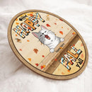 Hello Fall Y'all - Personalized Cat Autumn Season Door Sign