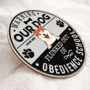 Warning Our Dog Flunked Out Of Obedience School, Warning Door Hanger, Personalized Dog Breeds Door Sign