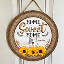 Home Sweet Home - Sunflowers Happy Cats - Personalized Cat Door Sign