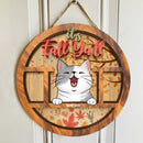 It's Fall Ya'll - Cats On Shelf - Personalized Cat Door Sign