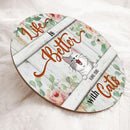 Life Is Better With Cats - Vintage Style - Personalized Cat Door Sign