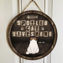 Spoiled Cats Live Here - Cats Wearing Sunglasses - Personalized Cat Door Sign