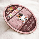 Welcome To Our Home - Pink Wood Door - Personalized Cat Door Sign
