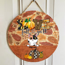 Love Fall Ya'll - Personalized Cat Autumn Door Sign