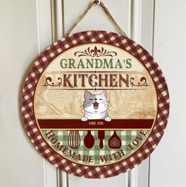 Grandma's Kitchen - Homemade With Love - Personalized Cat Door Sign