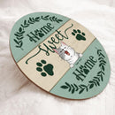 Home Sweet Home - Pastel Green Door - Personalized Cat Door Sign