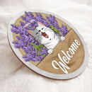 Welcome You - Lavender Flowers - Personalized Cat Door Sign
