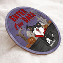 Enter If You Dare - Vampire Cats - Personalized Cat Halloween Door Sign