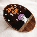 Hey Boo - Witch Cats - Personalized Cat Halloween Door Sign