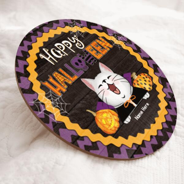 Happy Halloween - Halloween Costume - Personalized Cat Door Sign