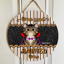 Home Sweet Haunted Home - Halloween Costume - Personalized Cat Door Sign