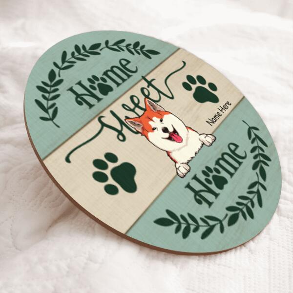 Home Sweet Home - Pastel Green - Personalized Dog Door Sign