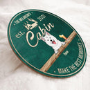 Cabin Make The Best Memories, Custom Background Color Door Hanger, Personalized Family Name & Dog Breeds Door Sign