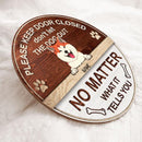 Please Keep Door Closed Don't Let The Dogs Out, Wooden Door Hanger, Personalized Dog Breeds Door Sign, Entryway Decor