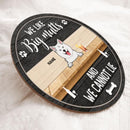 We Like Big Mutts And We Can Not Lie, Dog & Beverage, Black Wooden Door Hanger, Personalized Dog Breeds Door Sign