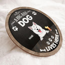 A Big Ass Dog Lives Here, Dog & Beverage, Black Rustic Wooden Door Hanger, Personalized Dog Breed Door Sign