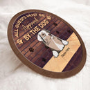 All Guests Must Be Approved By The Dogs - Brown Brick Wall - Personalized Dog Door Sign