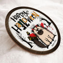 Happy Halloween - Fluffy Cats Wear Halloween Costume - Personalized Cat Door Sign