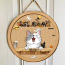 Welcome - Halloween Print Letters - Personalized Cat Halloween Door Sign