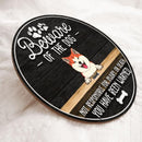 Beware Of The Dogs Not Responsible For Injury Or Death, Warning Wooden Door Hanger, Personalized Dog Breeds Door Sign