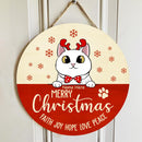 Merry Christmas - Faith Joy Hope Love Peace - Christmas Costume - Personalized Cat Christmas Door Sign