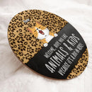 Welcome Hope You Like Animals & Kids Because It's A Zoo In Here, Pawprint Wooden Sign, Personalized Cat Breeds Door Sign