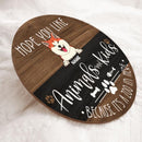 Hope You Like Animals And Kids Because It's A Zoo In Here, Brown Wooden Door Hanger, Personalized Dog & Cat Door Sign