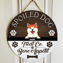 Spoiled Dogs Treat Co. Bone Appetit, Wooden Door Hanger. Personalized Dog Breeds Door Sign, Dog Lovers Gifts