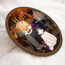 Happy Halloween - Ghosts With Full Moon - Personalized Cat Halloween Door Sign