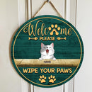 Welcome Please Wipe Your Paws, Wooden Door Hanger, Personalized Cat Breed Door Sign, Cat Lovers Gifts, Front Door Decor