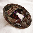 Welcome To Our Haunted House - Blood Letters - Personalized Cat Halloween Door Sign