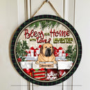 Bless Our Home With Love and Laughter - Personalized Dog Christmas Door Sign