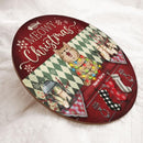 Meowy Christmas - Green Argyle - Christmas Costume - Personalized Cat Door Sign