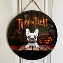 Trick Or Treat - Personalized Dog Halloween Door Sign