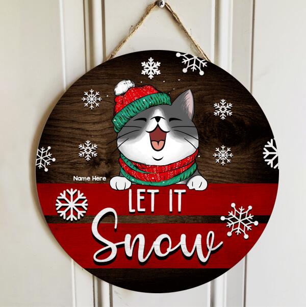 Let It Snow - Christmas Costume - Personalized Cat Door Sign