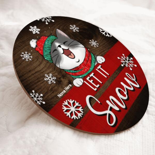 Let It Snow - Christmas Costume - Personalized Cat Door Sign