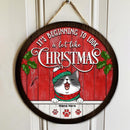 It's Beginning To Look A Lot Like Christmas - Red Wood Wall - Personalized Cat Door Sign
