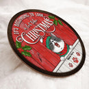 It's Beginning To Look A Lot Like Christmas - Red Wood Wall - Personalized Cat Door Sign