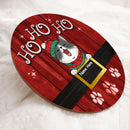 Ho Ho Ho - Red Wooden - Personalized Cat Christmas Door Sign