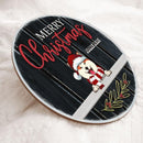 Merry Christmas - Black Wooden - Personalized Dog Christmas Door Sign
