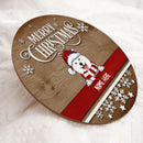 Merry Christmas - Brown Wooden - Personalized Dog Christmas Door Sign