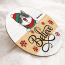 Believe - White Background - Personalized Cat Christmas Door Sign