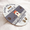 Dogs Welcome People Tolerated, Door Hanger, Dog Dad Gift, Dog Mom Gift, Personalized Dog Breed Door Sign