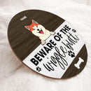Beware Of Wiggle Butts, Wooden Door Hanger, Personalized Dog Breeds Door Sign, Dog Lovers Gifts, Front Door Decor