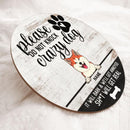 Please Do Not Knock, White Wooden Door Hanger, Personalized Dog Breeds Door Sign, Dog Lovers Gifts, Front Door Decor