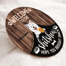 Welcome To The Shitshow Hope You Brought Snack, Cute Dog Breeds With Curtain, Personalized Dog Door Sign